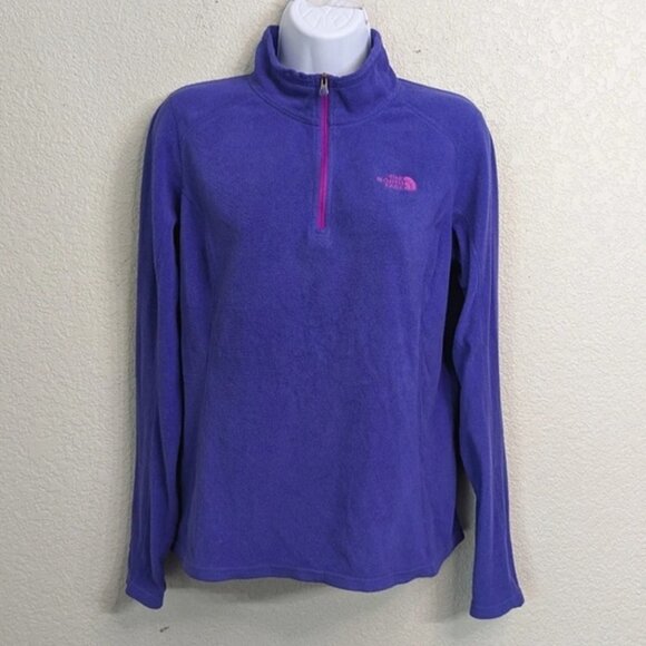 The North Face Women's 1/4 Zip Mock Neck Glacier Fleece Purple Pink Pullover M - Picture 1 of 16